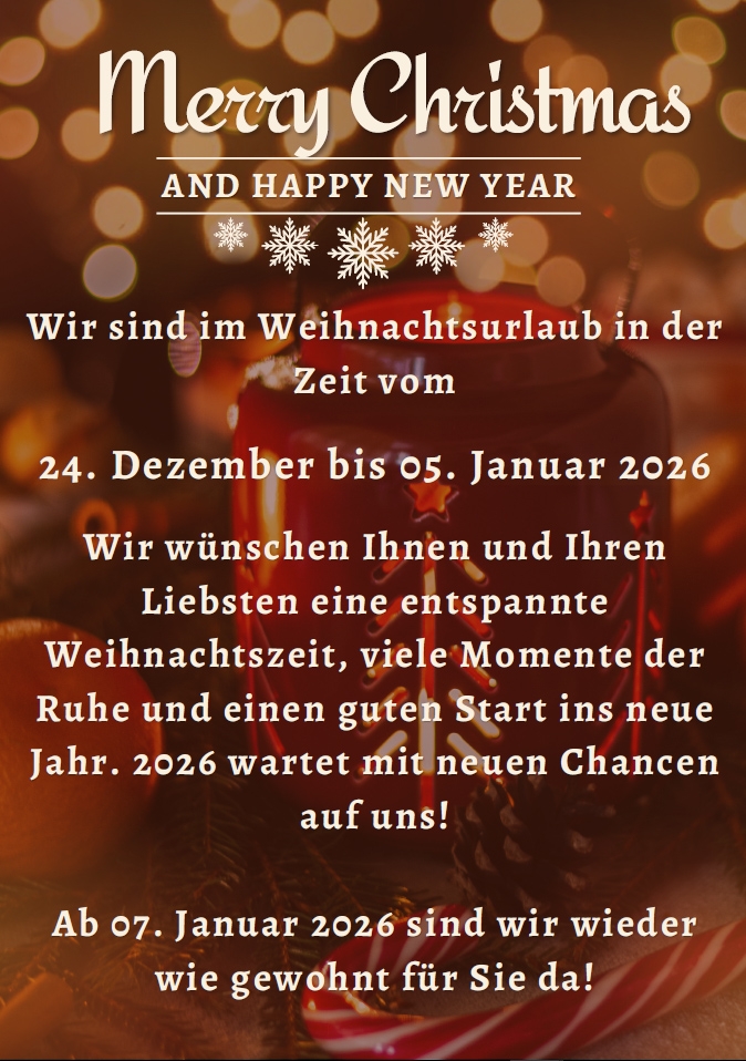 Foto: ©Scharf • Hafner & Partner mbB - Weihnachtsurlaub SHP