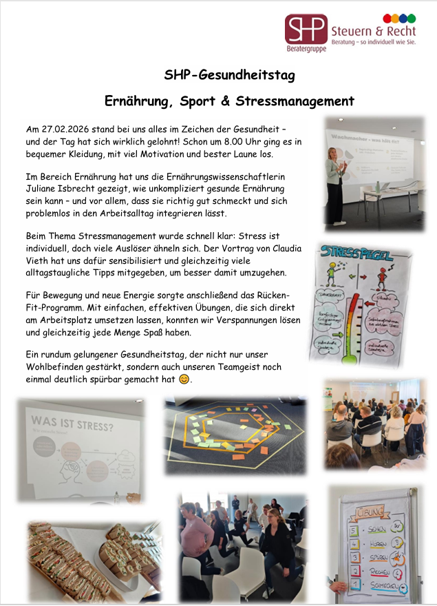 Foto: ©Scharf • Hafner & Partner mbB - SHP-Gesundheitstag