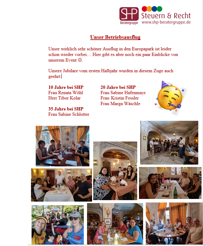 Foto: ©Scharf • Hafner & Partner mbB - Unser Betriebsausflug